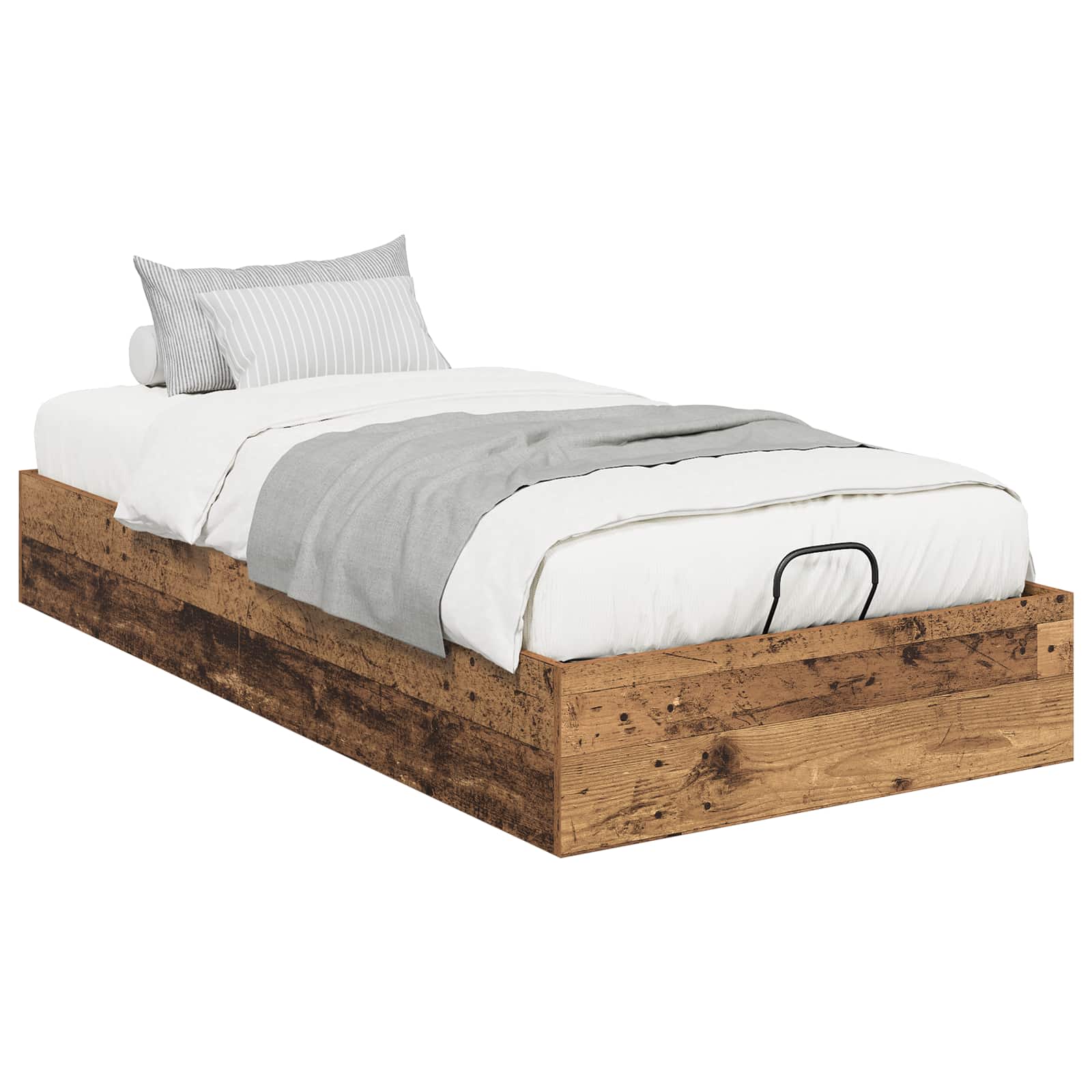 vidaXL Łóżko otomanowe Stare drewno 75,5 x 190 cm Drewno inżynieryjne