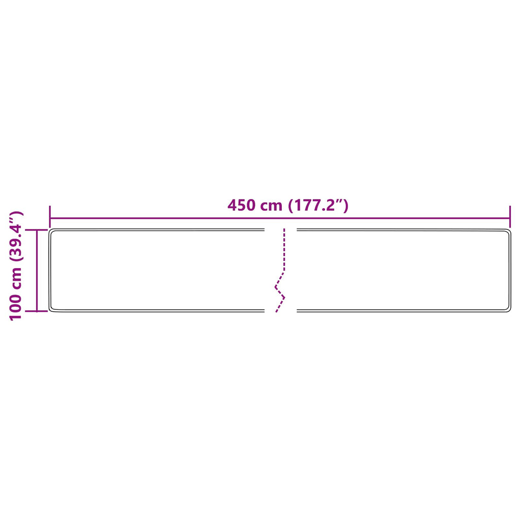 vidaXL Chodnik dywanowy MARSA Kremowy 100 x 450 cm Poliester i PVC
