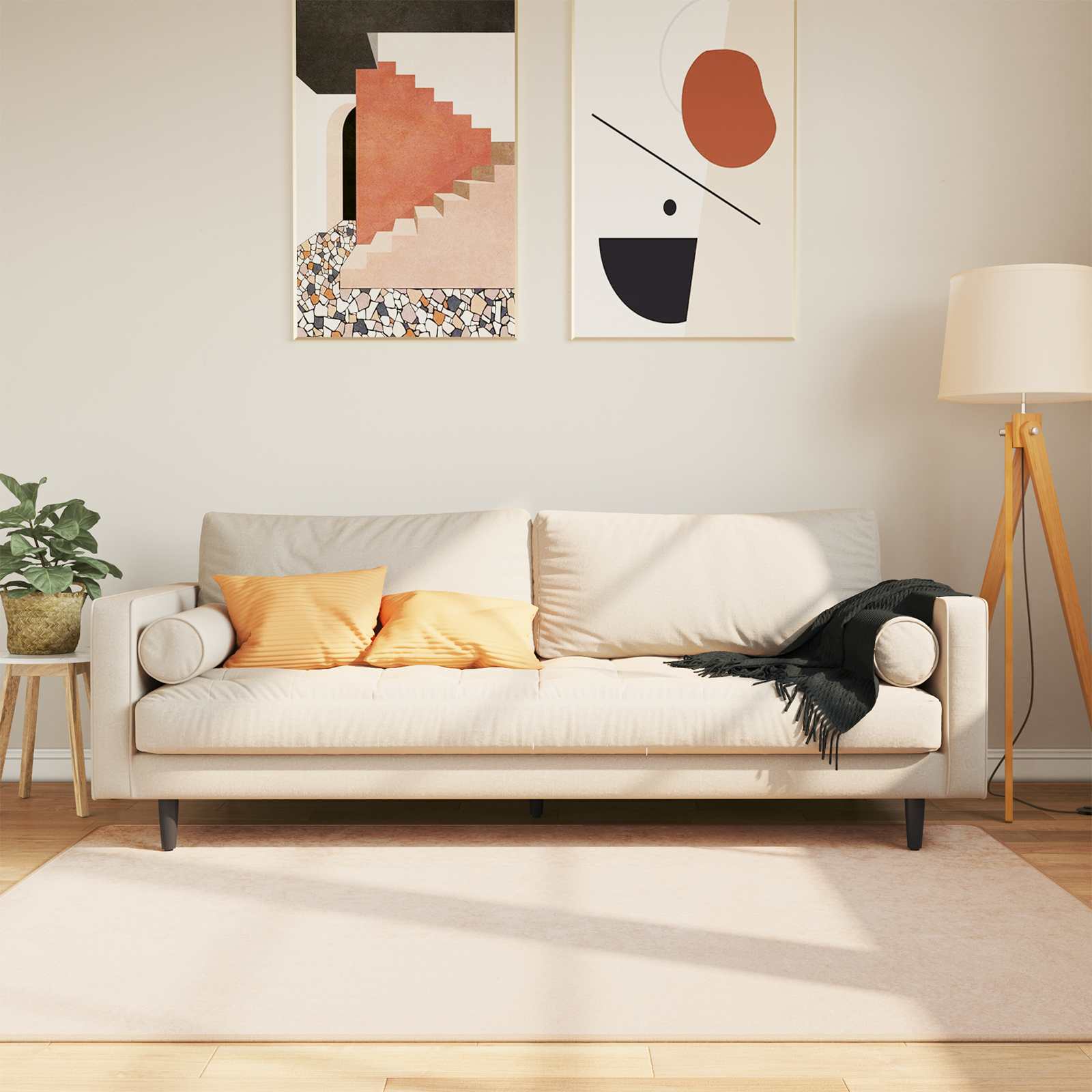 vidaXL Chodnik dywanowy MARSA Kremowy 120 x 170 cm Poliester i PVC