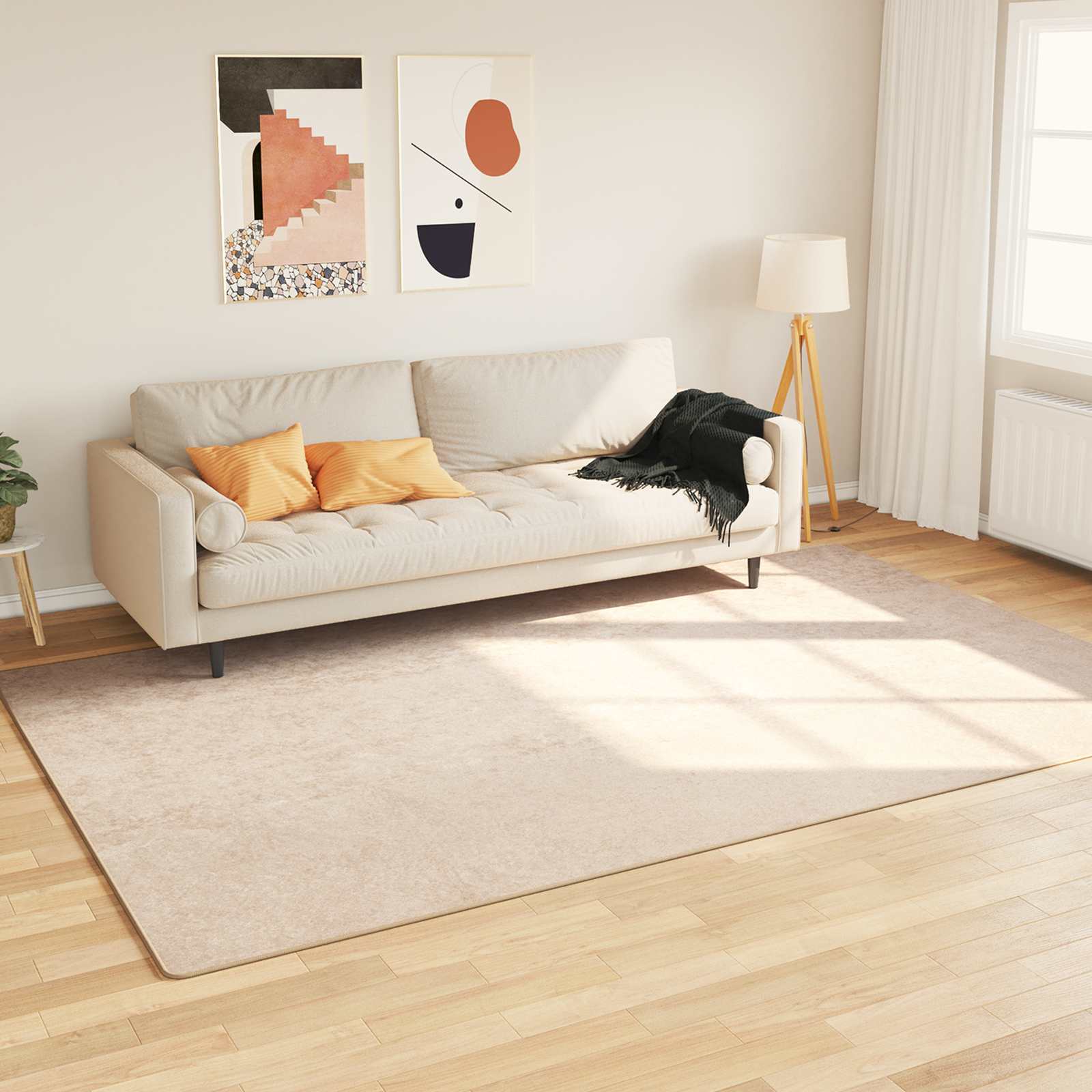 vidaXL Chodnik dywanowy MARSA Kremowy 190 x 300 cm Poliester i PVC