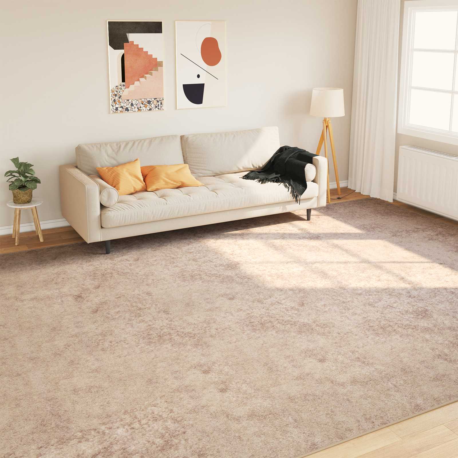 vidaXL Chodnik dywanowy MARSA Beżowy 300 x 400 cm Poliester i PVC