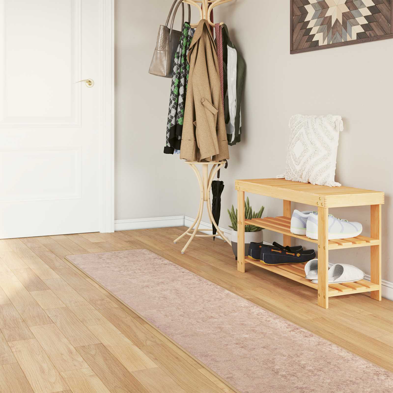 vidaXL Chodnik dywanowy MARSA piaskowy 50 x 450 cm Poliester i PVC