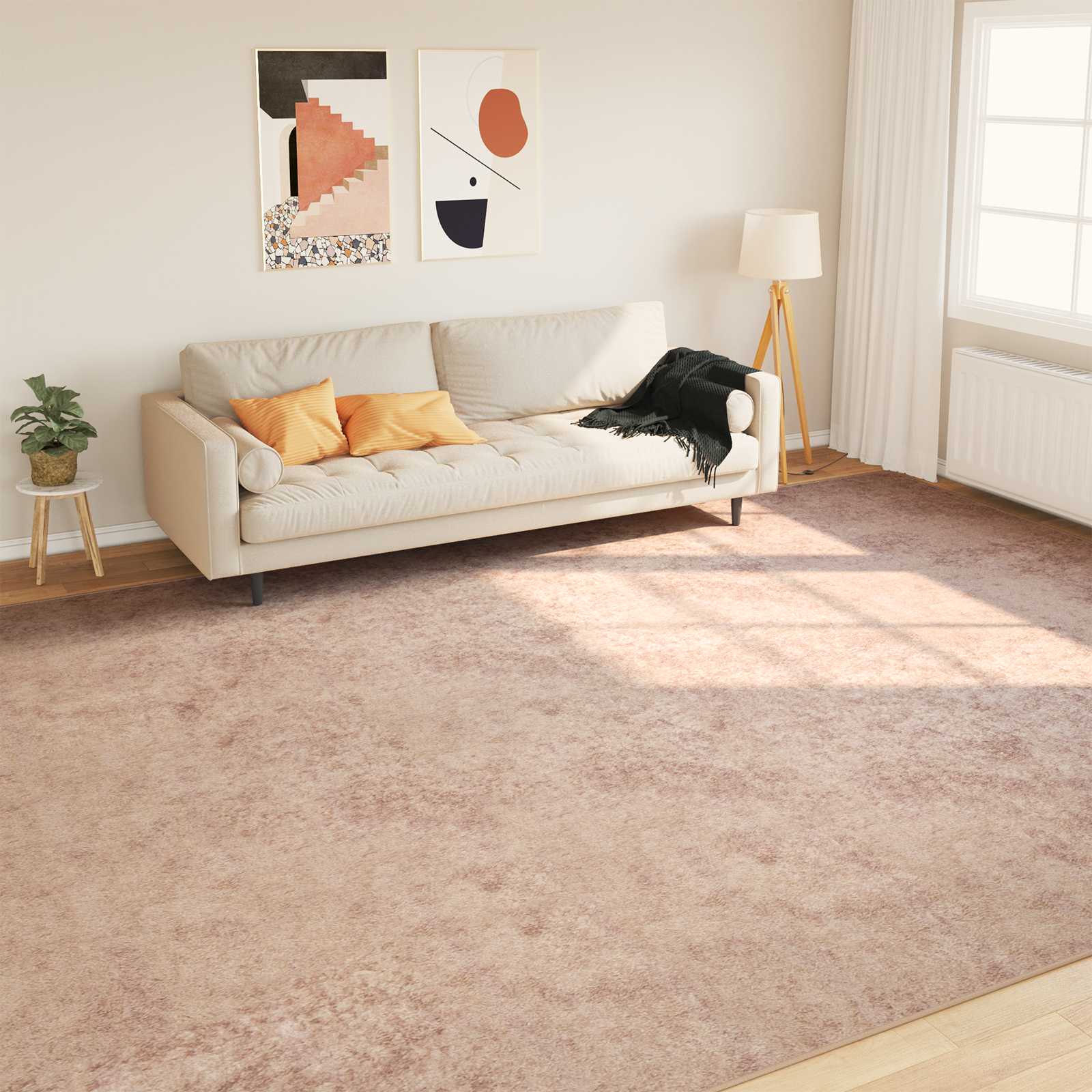 vidaXL Chodnik dywanowy MARSA piaskowy 300 x 400 cm Poliester i PVC