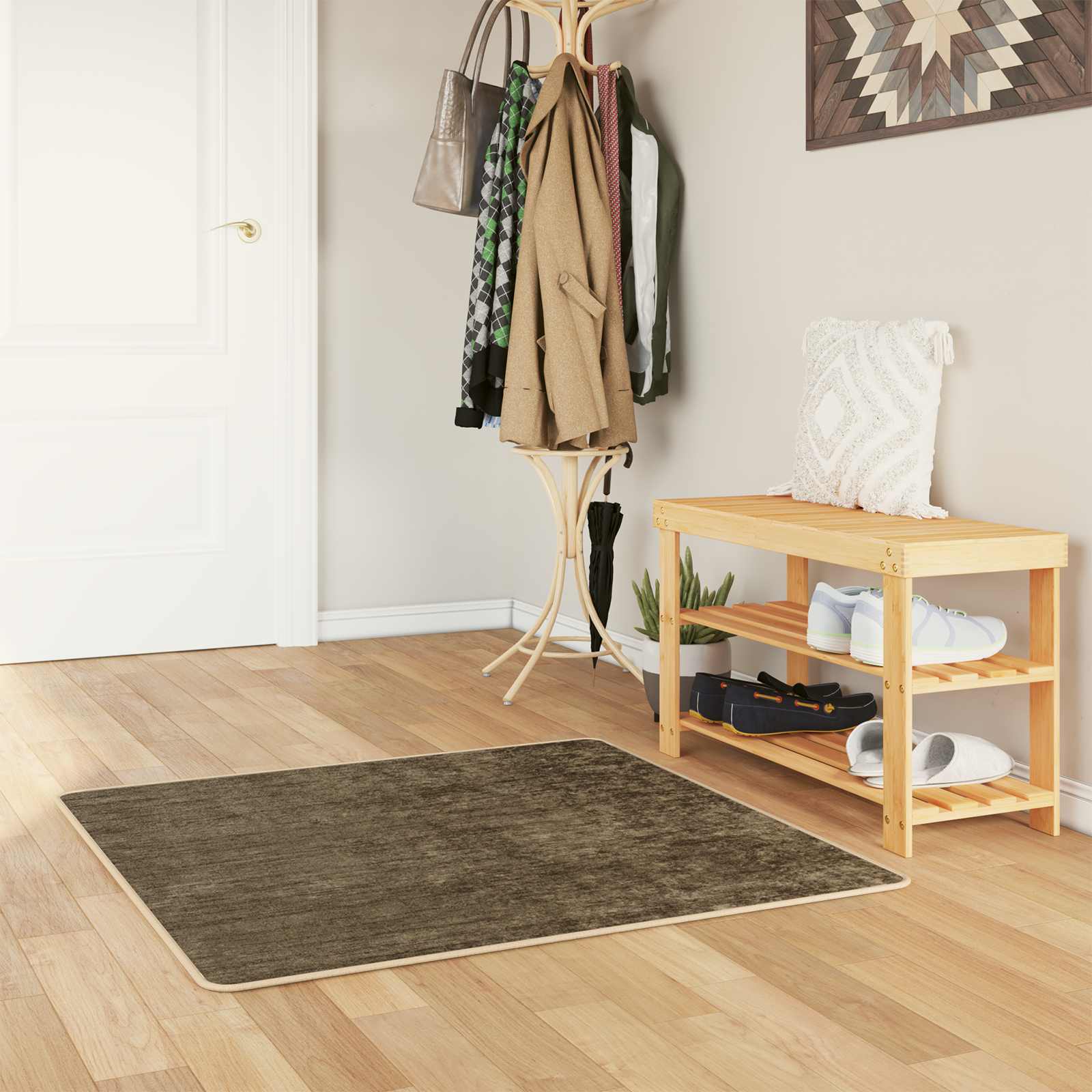 vidaXL Chodnik dywanowy MARSA Zielony leśny 100 x 100 cm