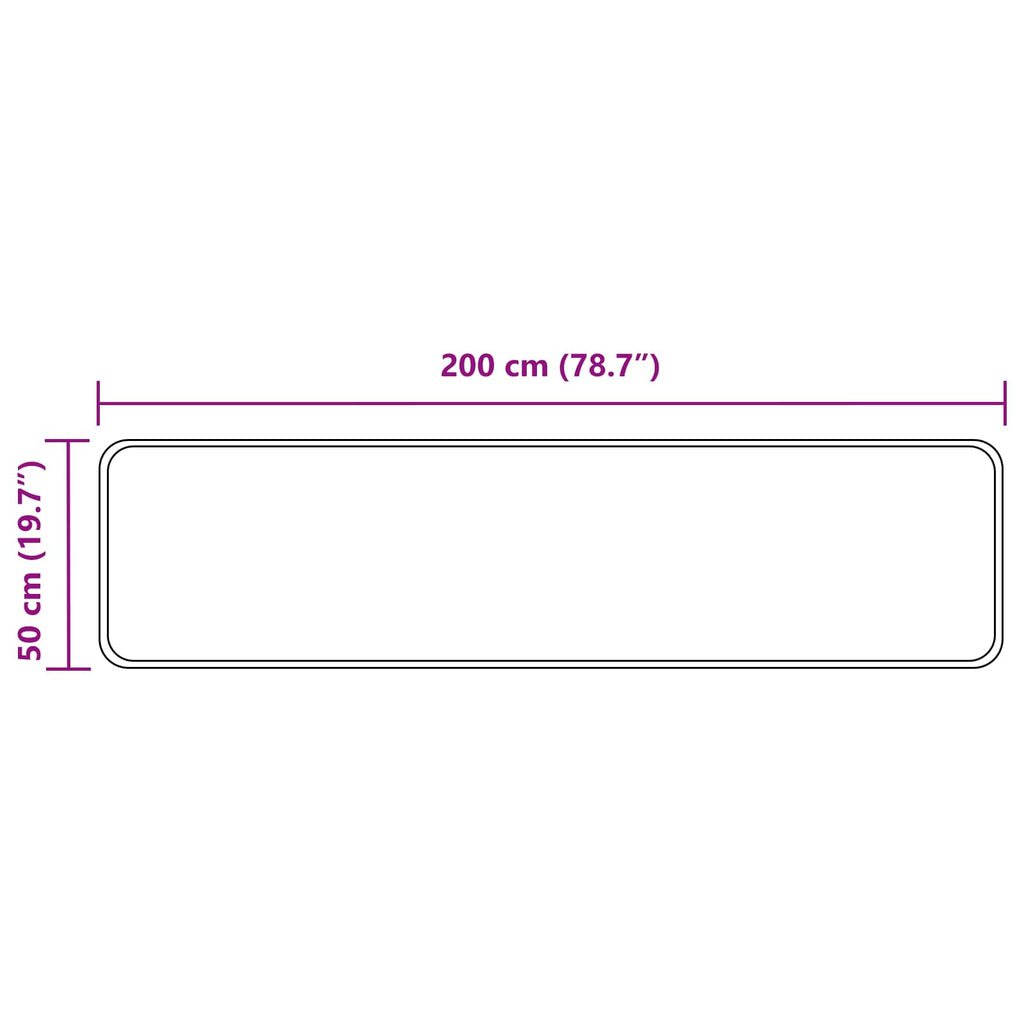 vidaXL Chodnik dywanowy MARSA Szary 50 x 200 cm Poliester i PVC