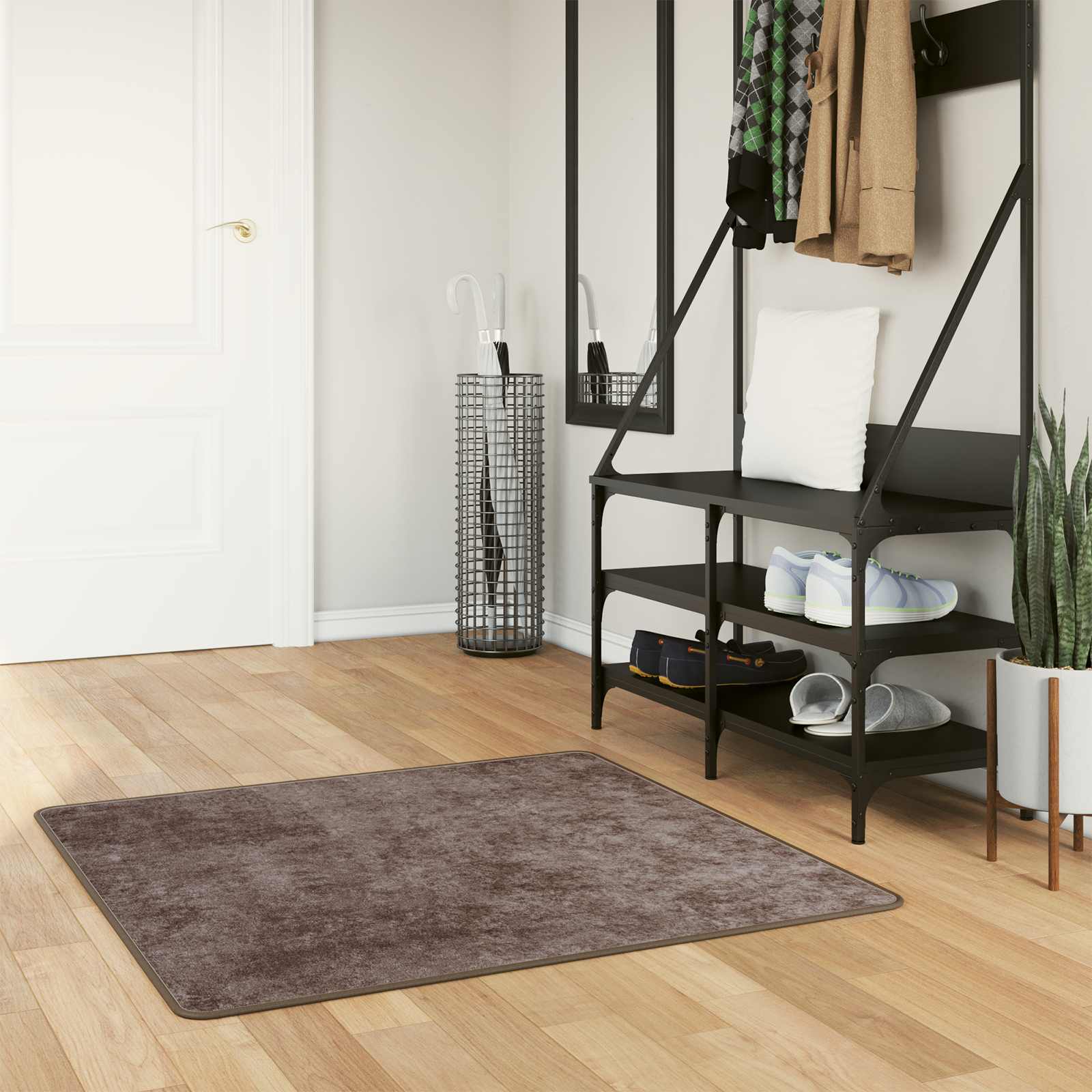 vidaXL Chodnik dywanowy MARSA Szary 100 x 100 cm Poliester i PVC