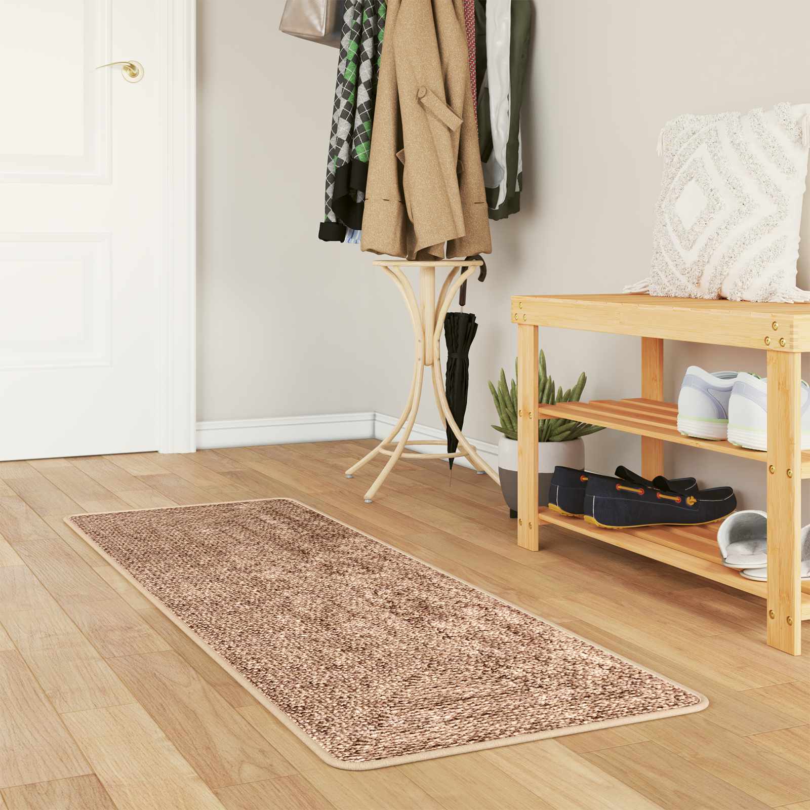 vidaXL Chodnik dywanowy MARSA Żółty 50 x 200 cm Poliester i PVC