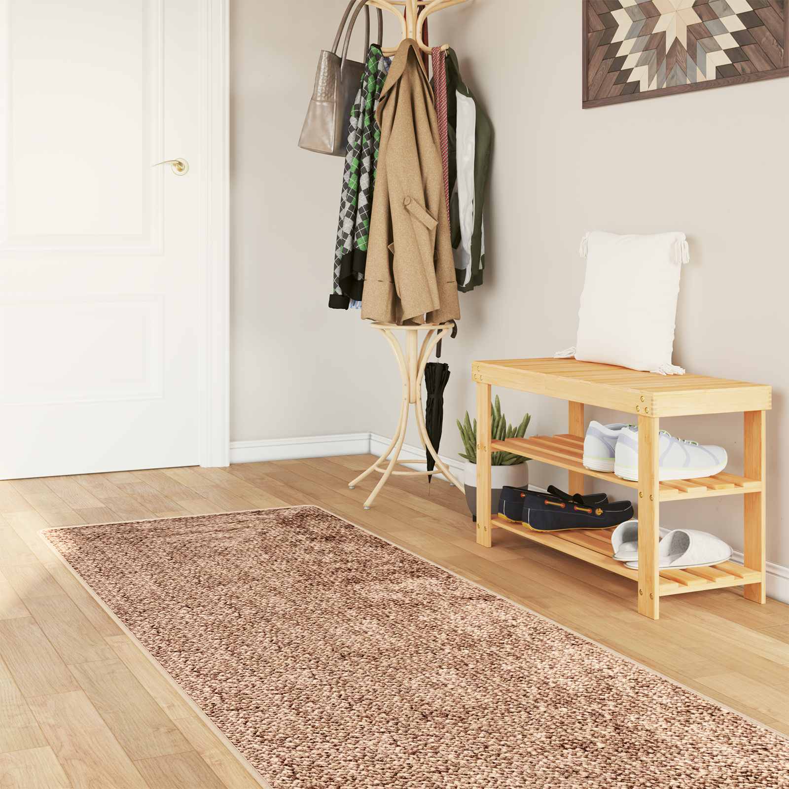 vidaXL Chodnik dywanowy MARSA Żółty 80 x 250 cm Poliester i PVC
