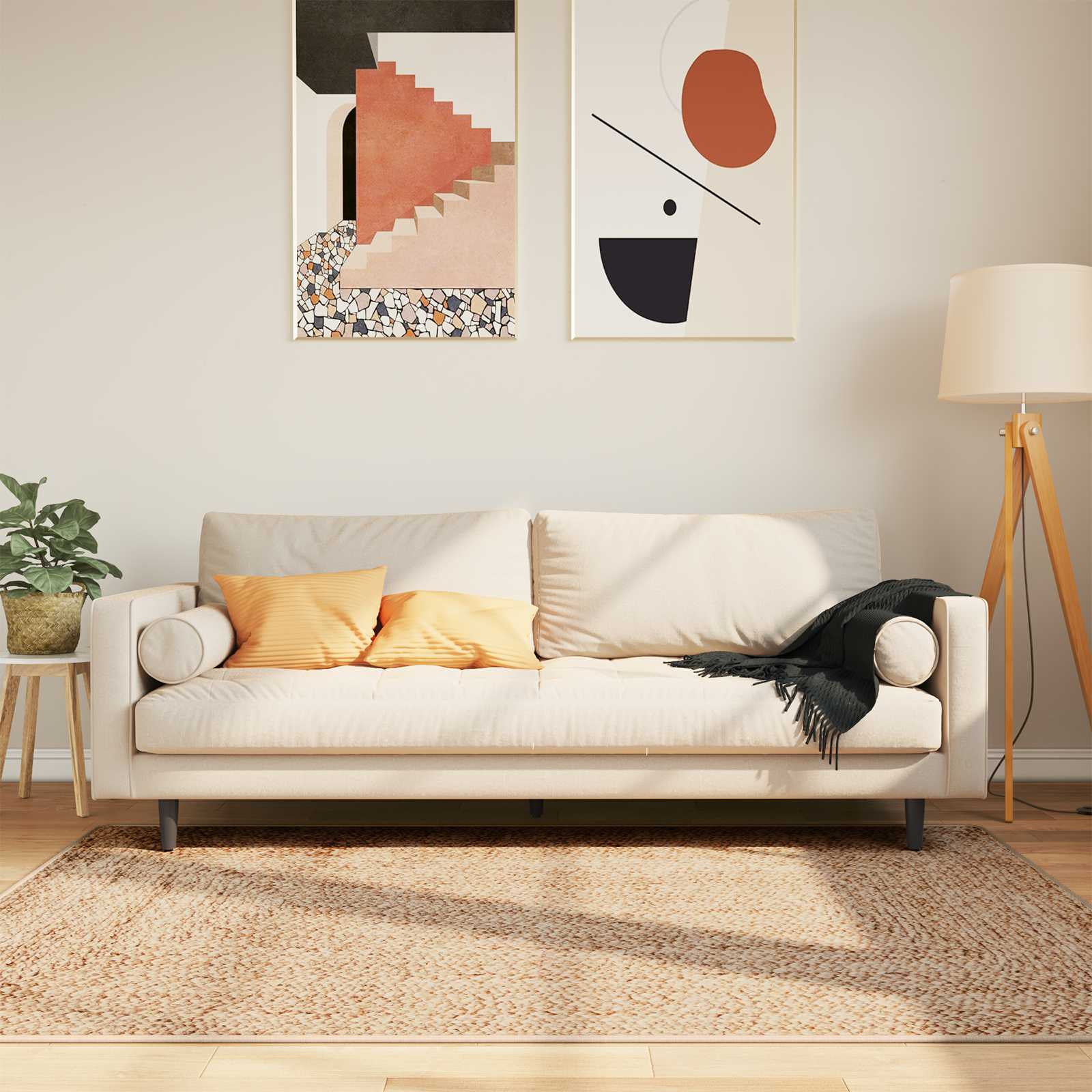 vidaXL Chodnik dywanowy MARSA Żółty 120 x 170 cm Poliester i PVC