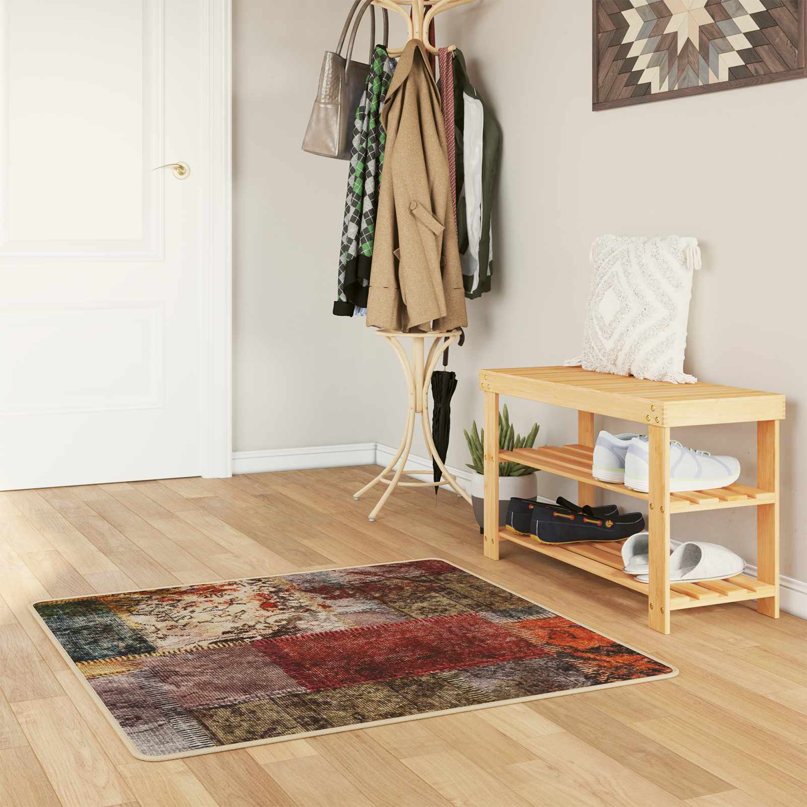 vidaXL Chodnik dywanowy MARSA Wielokolorowe 100 x 100 cm