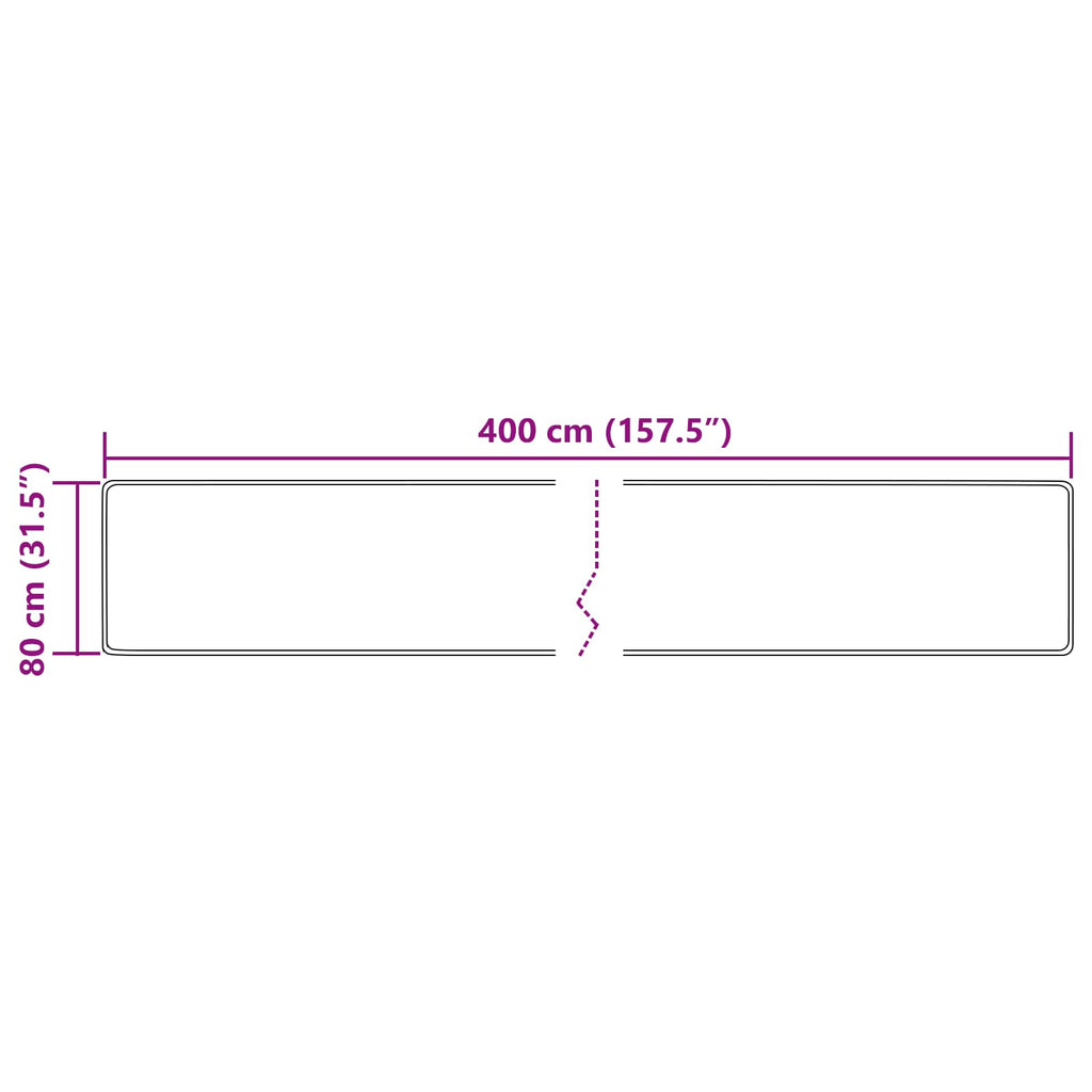 vidaXL Chodnik dywanowy MARSA Wielokolorowe 80 x 400 cm
