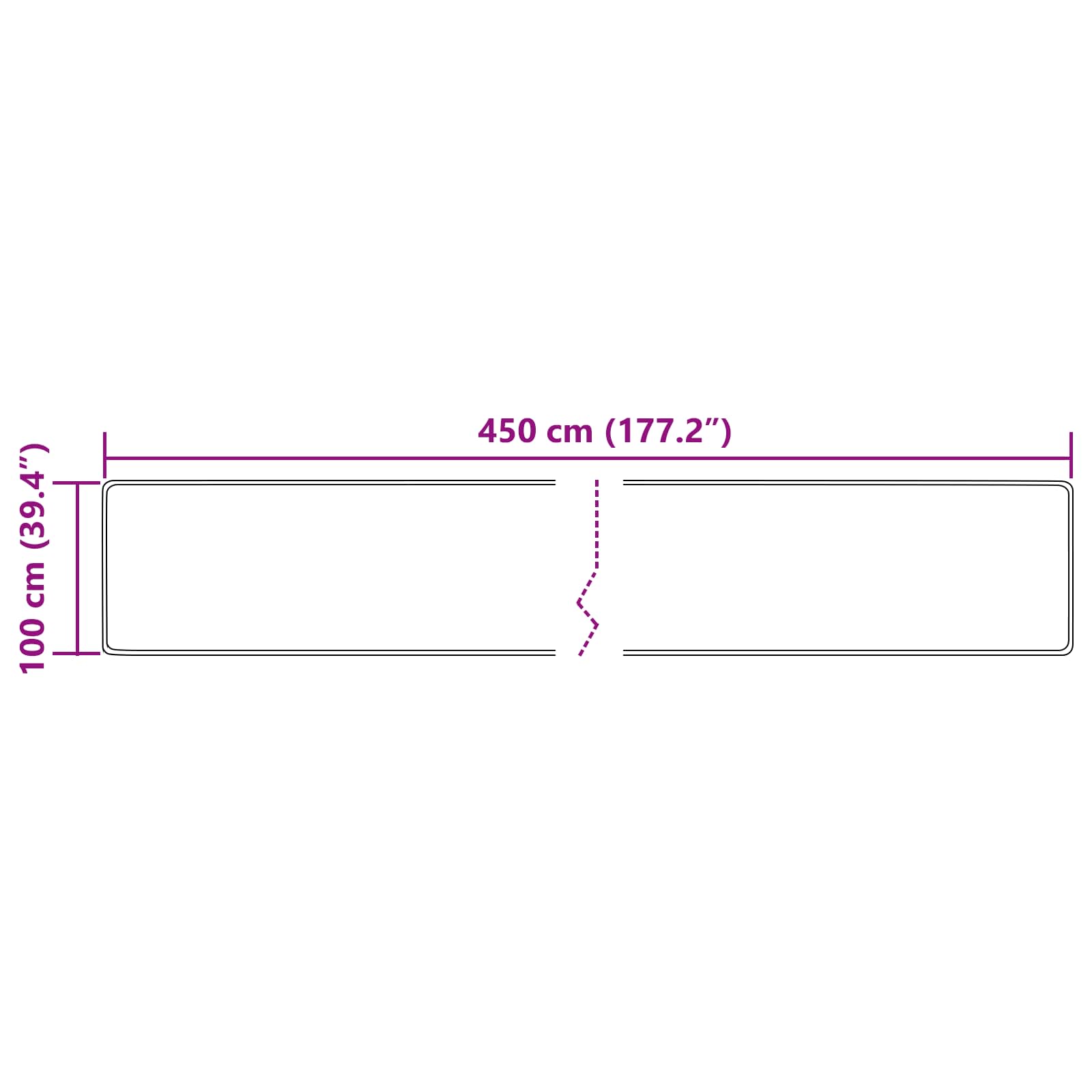 vidaXL Chodnik dywanowy MARSA Wielokolorowe 100 x 450 cm
