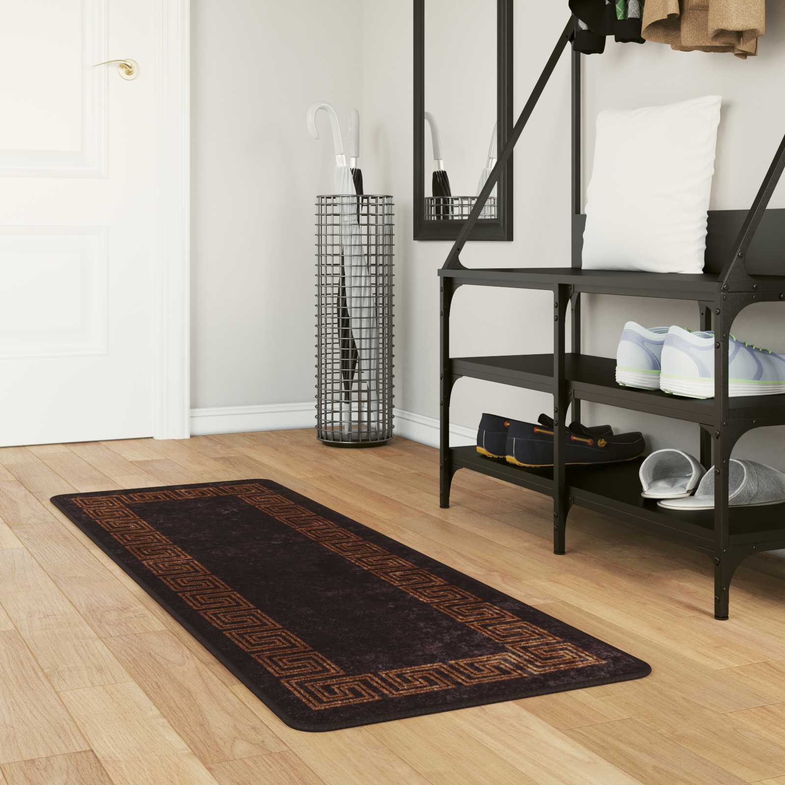 vidaXL Chodnik dywanowy MARSA Czarny 50 x 100 cm Poliester i PVC