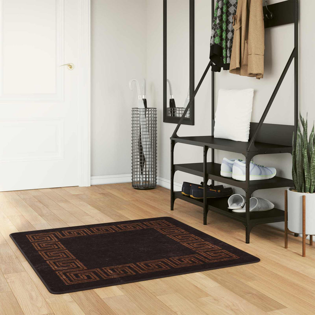 vidaXL Chodnik dywanowy MARSA Czarny 100 x 100 cm Poliester i PVC
