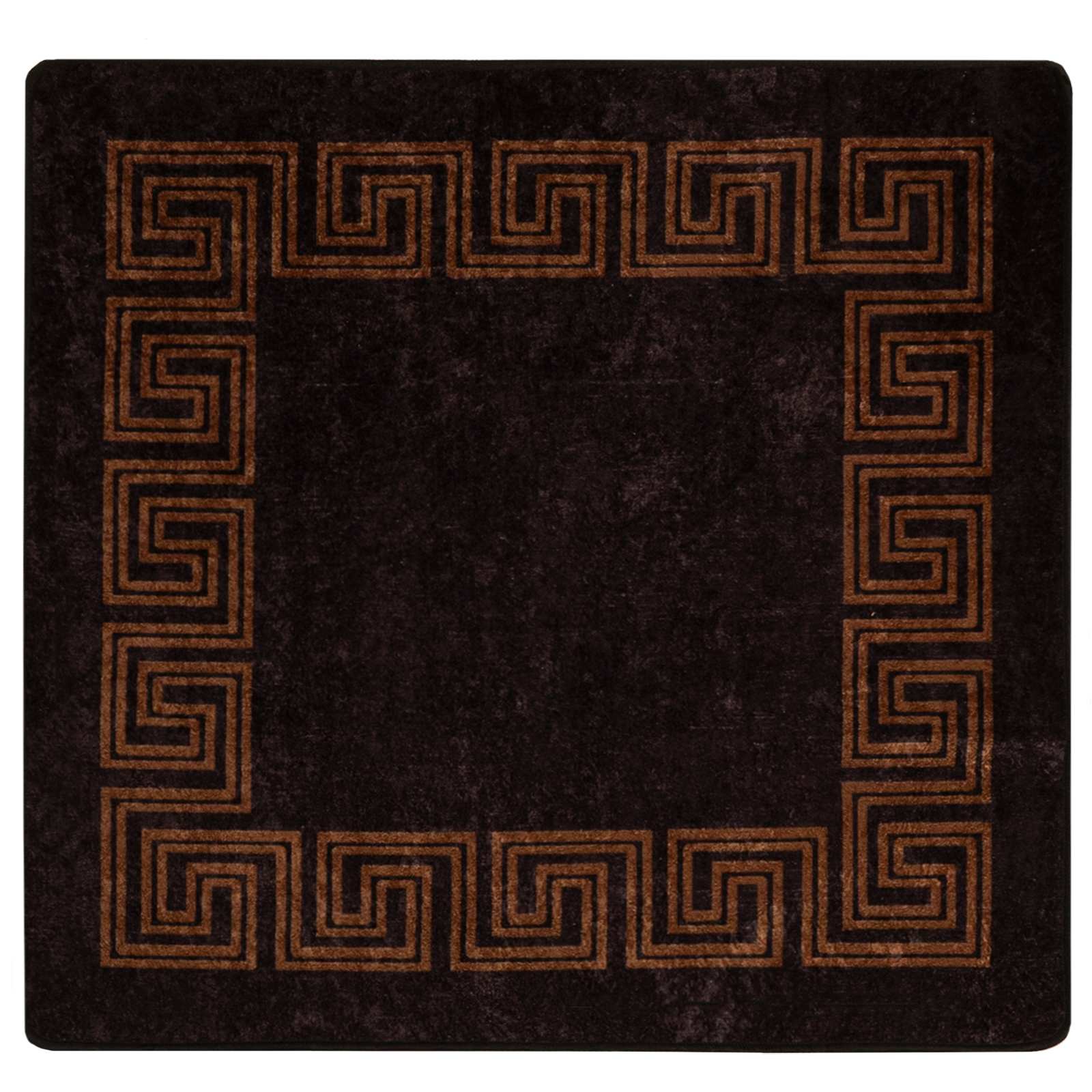 vidaXL Chodnik dywanowy MARSA Czarny 100 x 100 cm Poliester i PVC