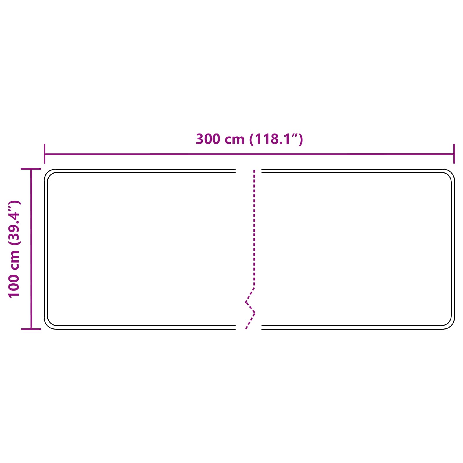 vidaXL Chodnik dywanowy MARSA Czarny 100 x 300 cm Poliester i PVC