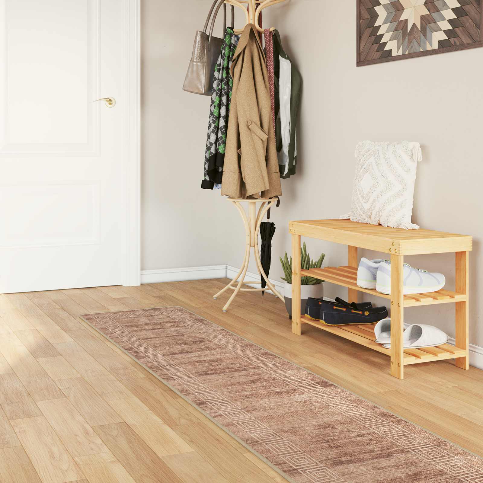 vidaXL Chodnik dywanowy MARSA Biały 50 x 400 cm Poliester i PVC