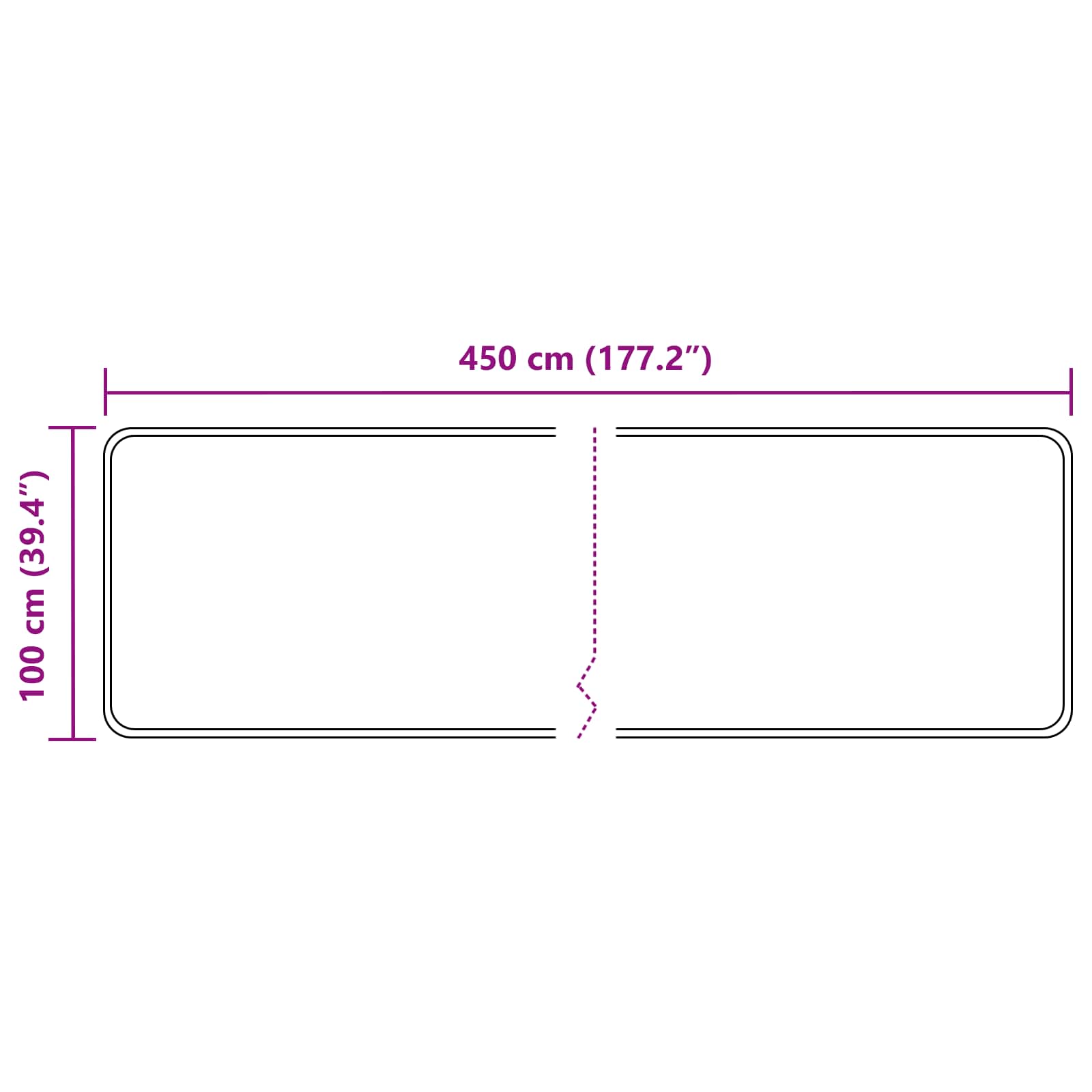 vidaXL Chodnik dywanowy MARSA Biały 100 x 450 cm Poliester i PVC