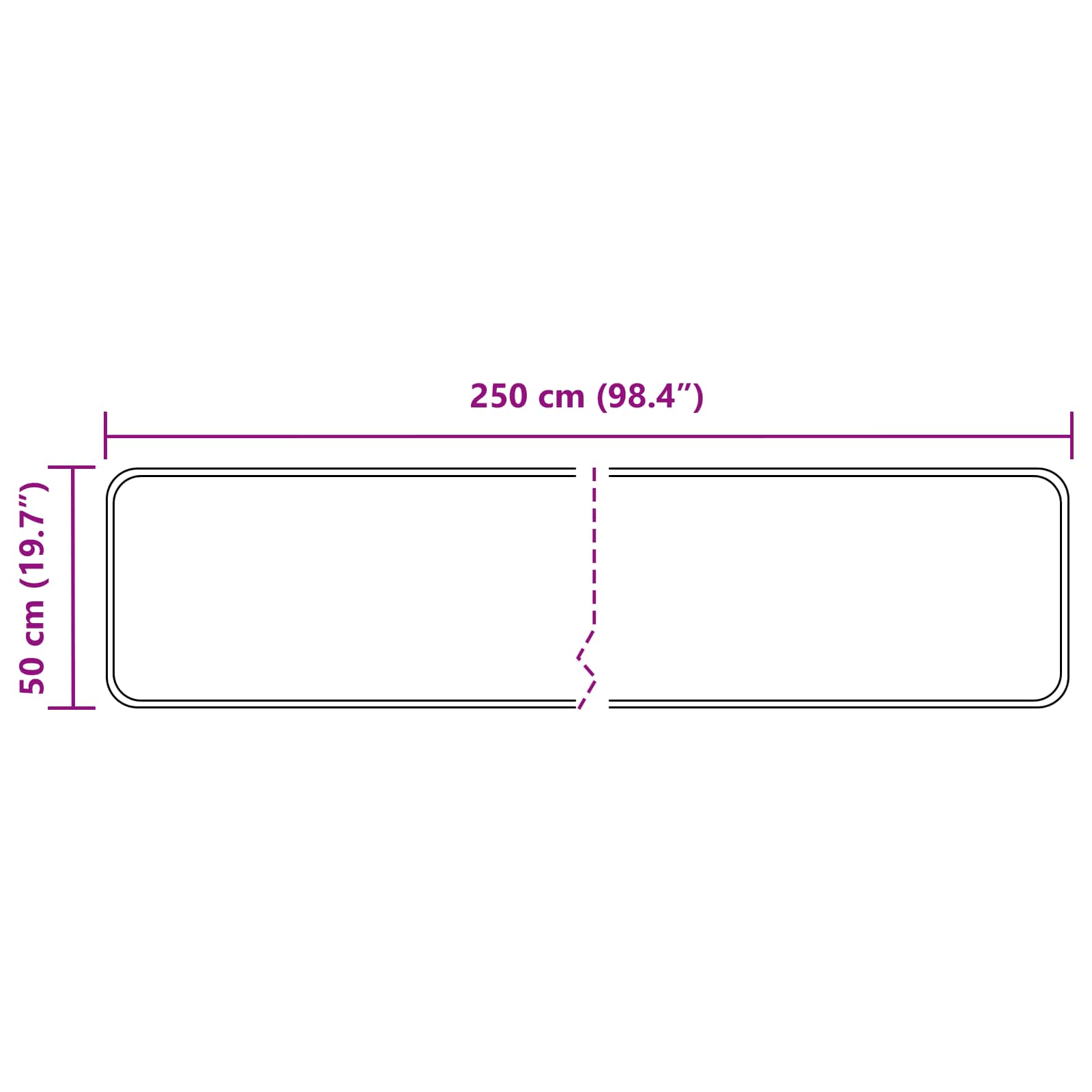 vidaXL Chodnik dywanowy MARSA Czarny 50 x 250 cm Poliester i PVC
