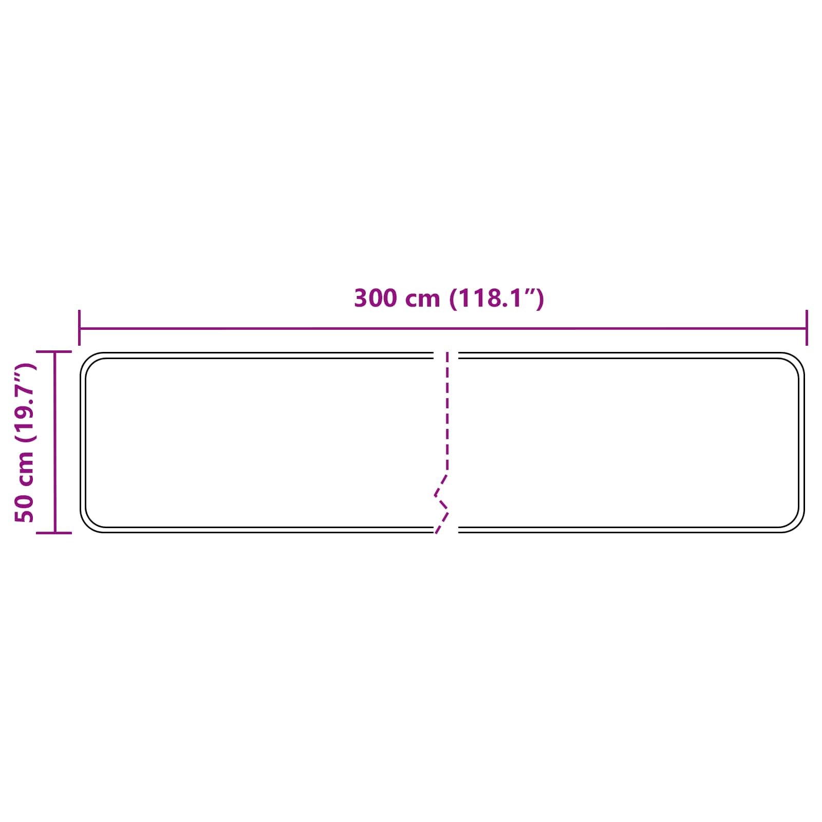 vidaXL Chodnik dywanowy MARSA Czarny 50 x 300 cm Poliester i PVC