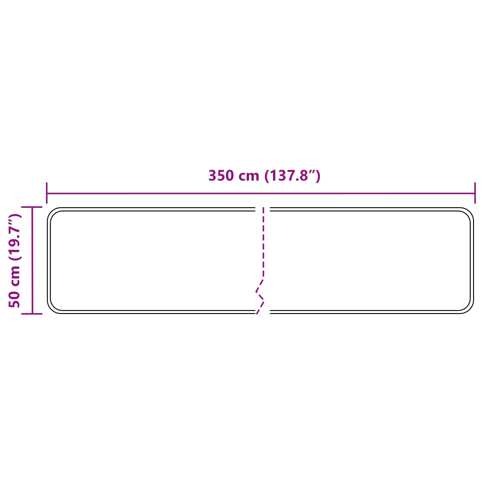 vidaXL Chodnik dywanowy MARSA Czarny 50 x 350 cm Poliester i PVC