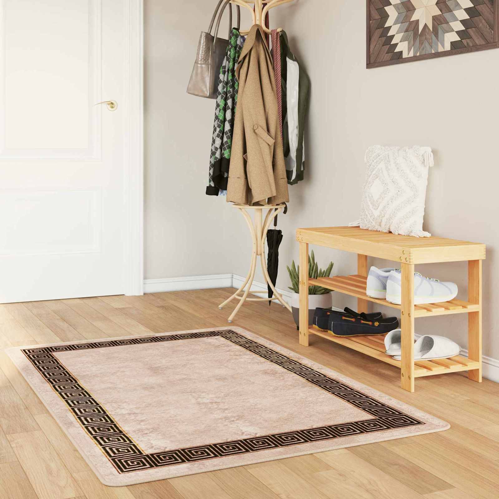 vidaXL Chodnik dywanowy MARSA Czarny 80 x 100 cm Poliester i PVC