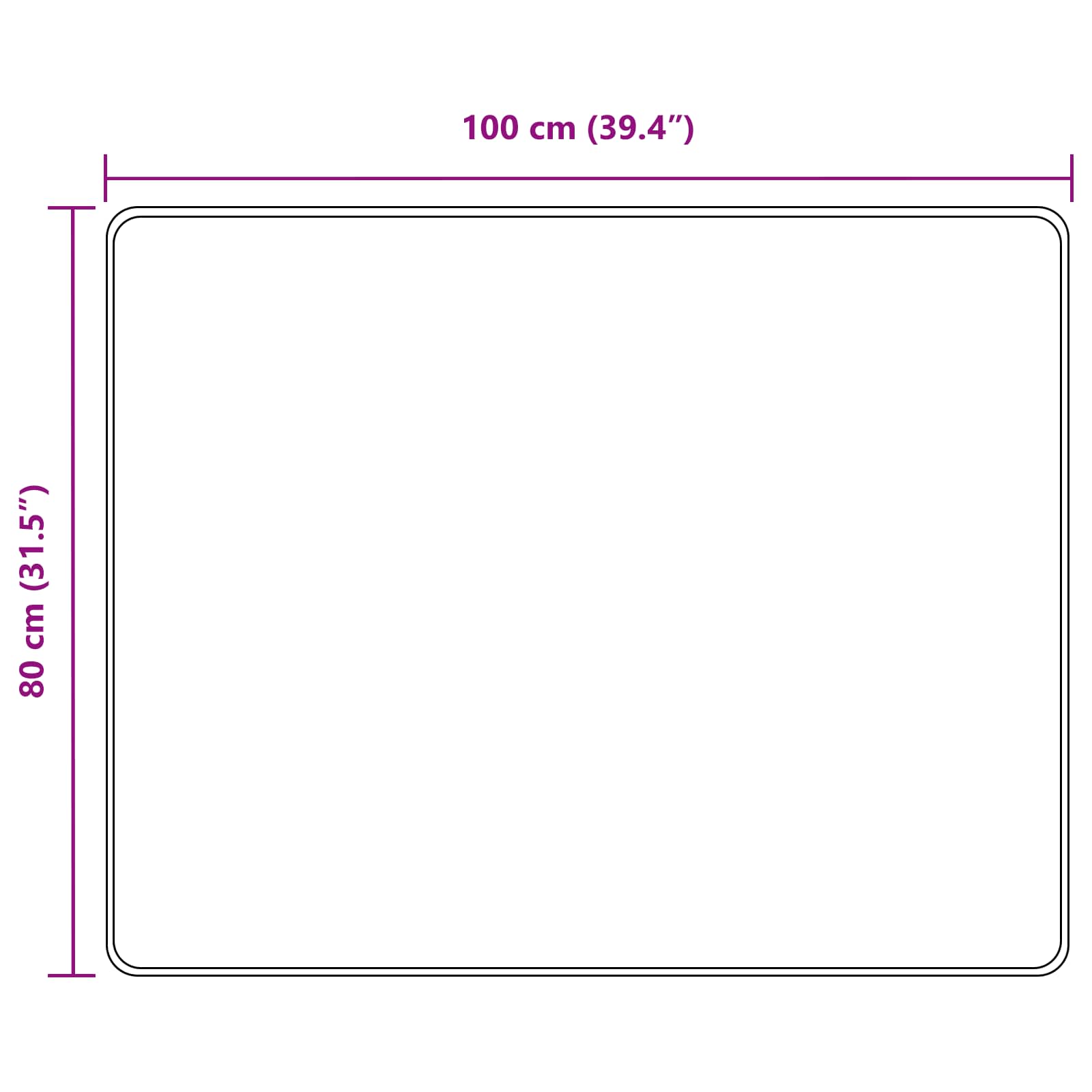 vidaXL Chodnik dywanowy MARSA Czarny 80 x 100 cm Poliester i PVC