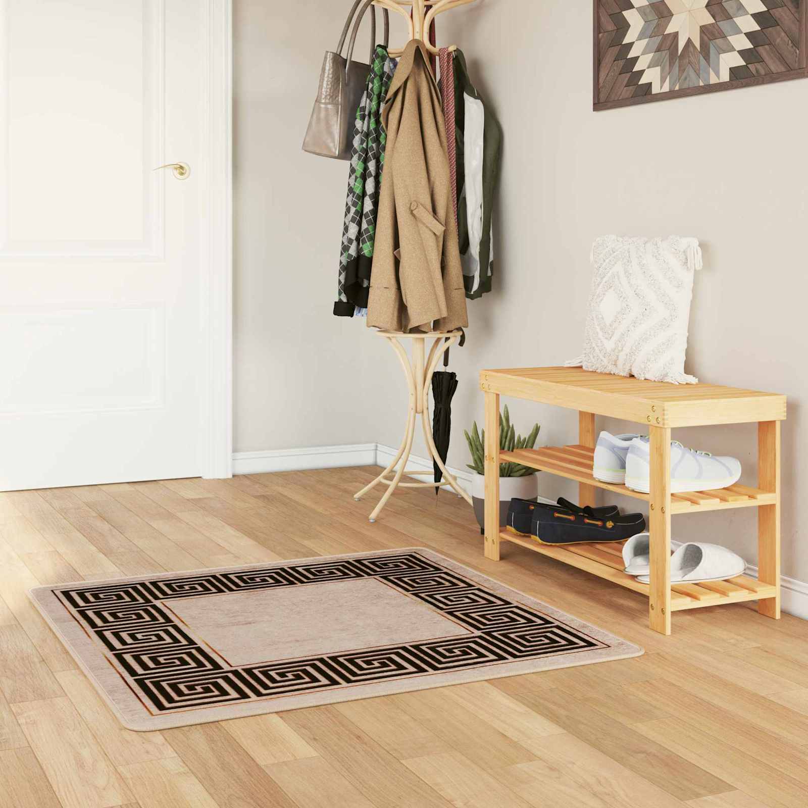 vidaXL Chodnik dywanowy MARSA Czarny 100 x 100 cm Poliester i PVC