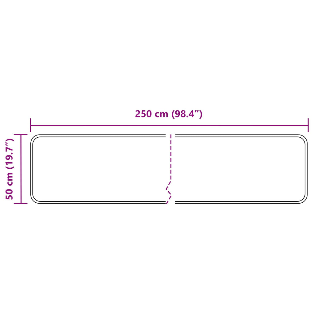 vidaXL Chodnik dywanowy MARSA Szary 50 x 250 cm Poliester i PVC