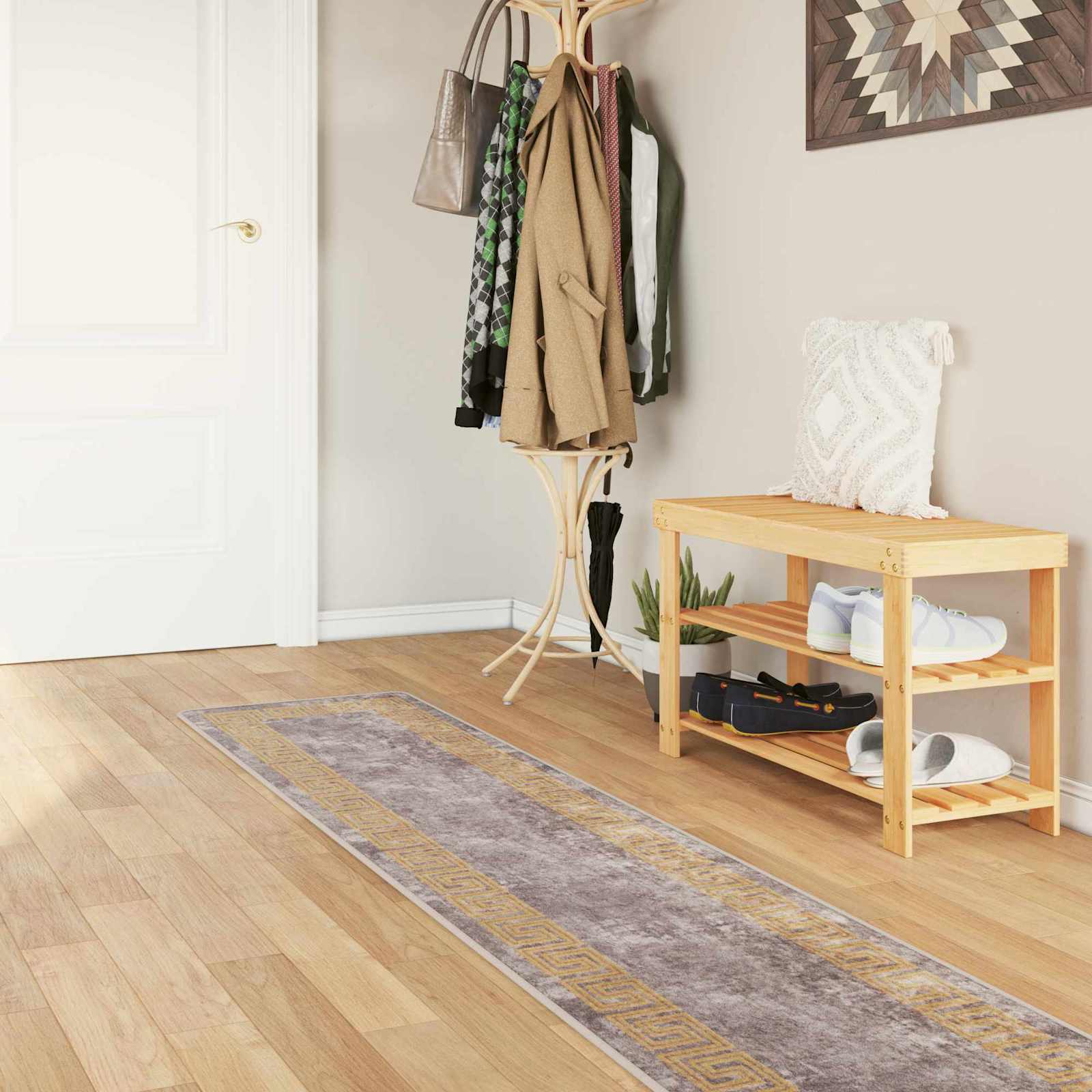 vidaXL Chodnik dywanowy MARSA Szary 50 x 350 cm Poliester i PVC