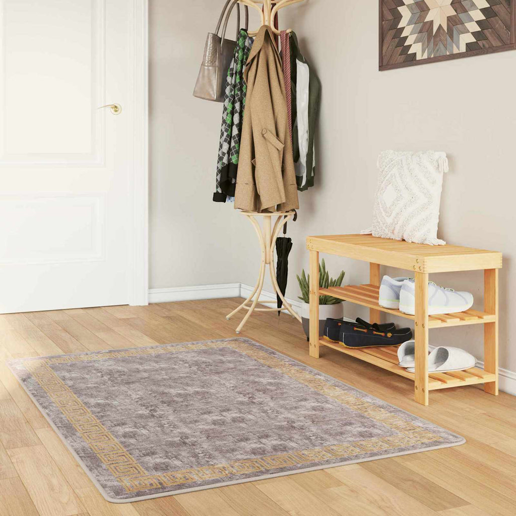 vidaXL Chodnik dywanowy MARSA Szary 80 x 100 cm Poliester i PVC