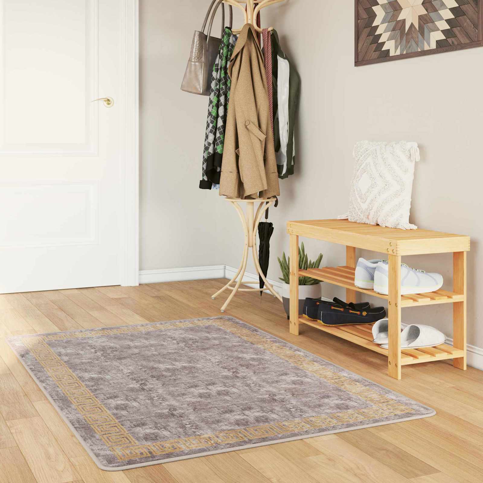 vidaXL Chodnik dywanowy MARSA Szary 80 x 200 cm Poliester i PVC