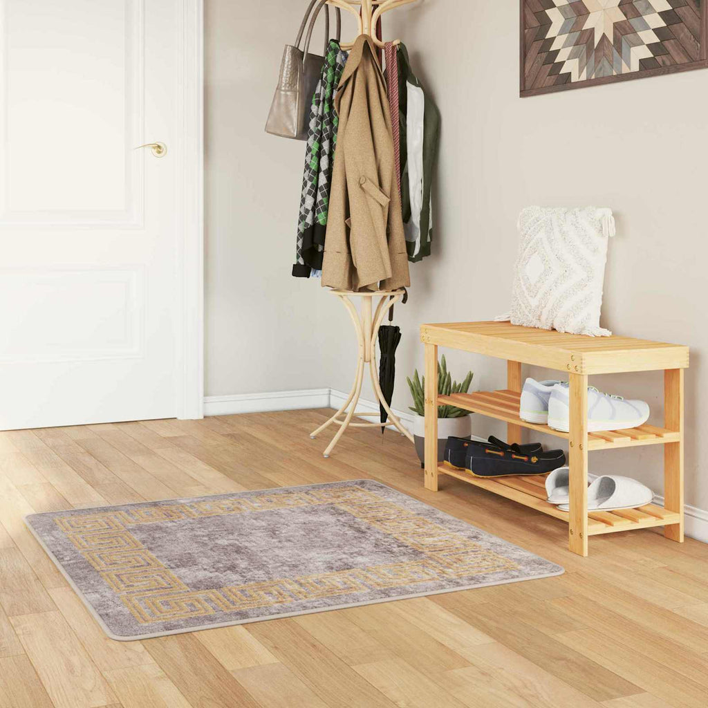 vidaXL Chodnik dywanowy MARSA Szary 100 x 100 cm Poliester i PVC