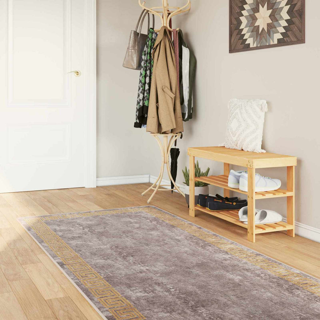 vidaXL Chodnik dywanowy MARSA Szary 100 x 250 cm Poliester i PVC