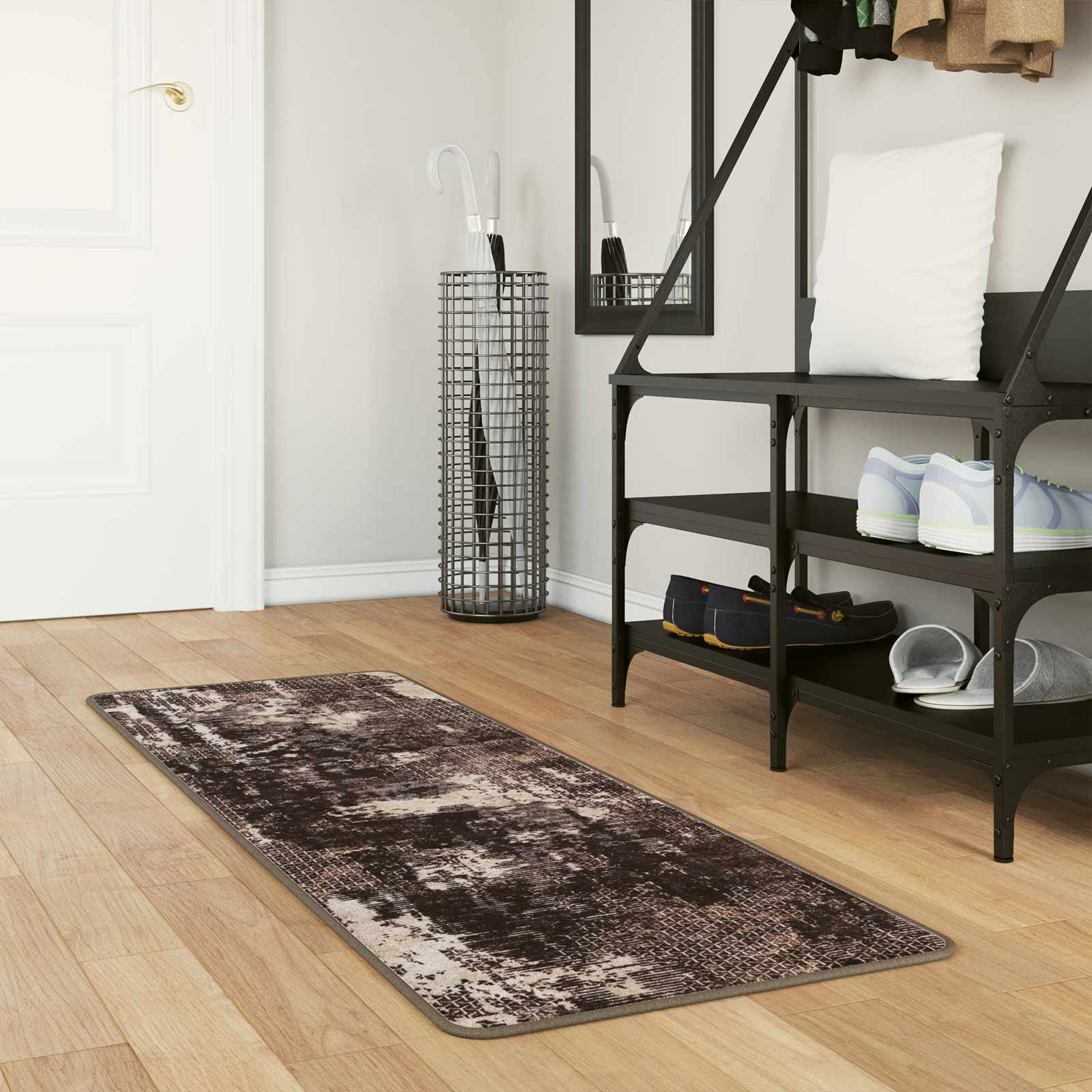 vidaXL Chodnik dywanowy MARSA Czarny 50 x 100 cm Poliester i PVC