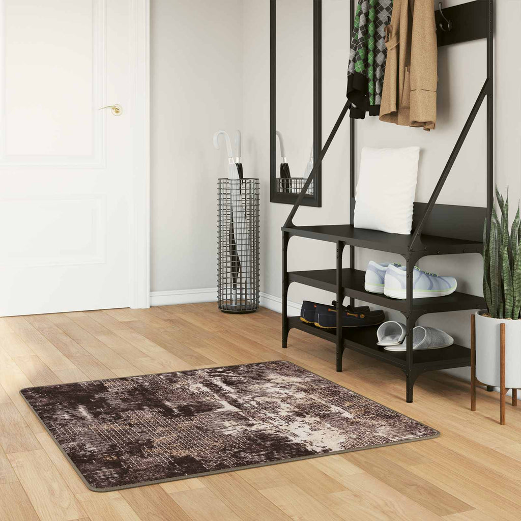 vidaXL Chodnik dywanowy MARSA Czarny 100 x 100 cm Poliester i PVC