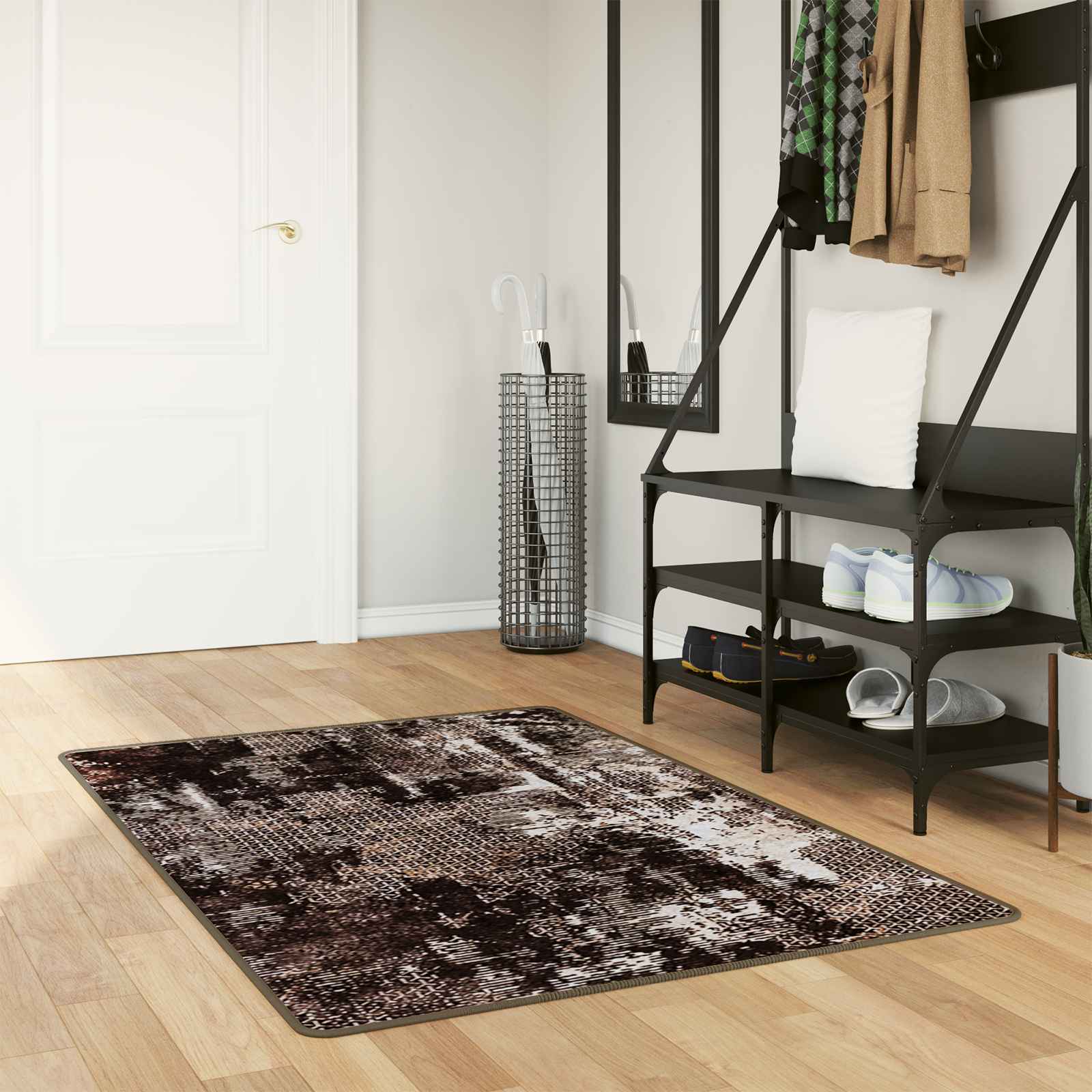 vidaXL Chodnik dywanowy MARSA Czarny 100 x 150 cm Poliester i PVC