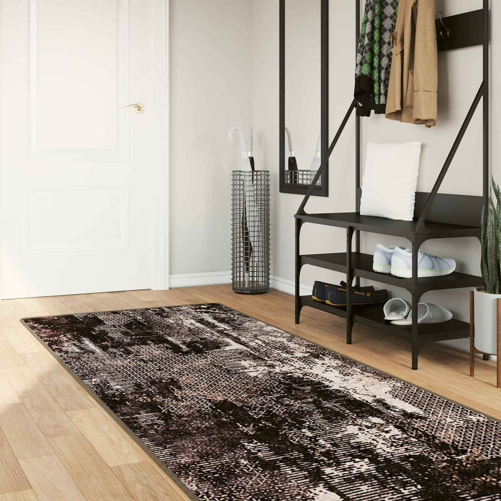 vidaXL Chodnik dywanowy MARSA Czarny 100 x 300 cm Poliester i PVC