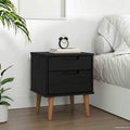 vidaXL Szafka Nocna MOLDE Czarny 40 x 35 x 48 cm Lite drewno sosnowe