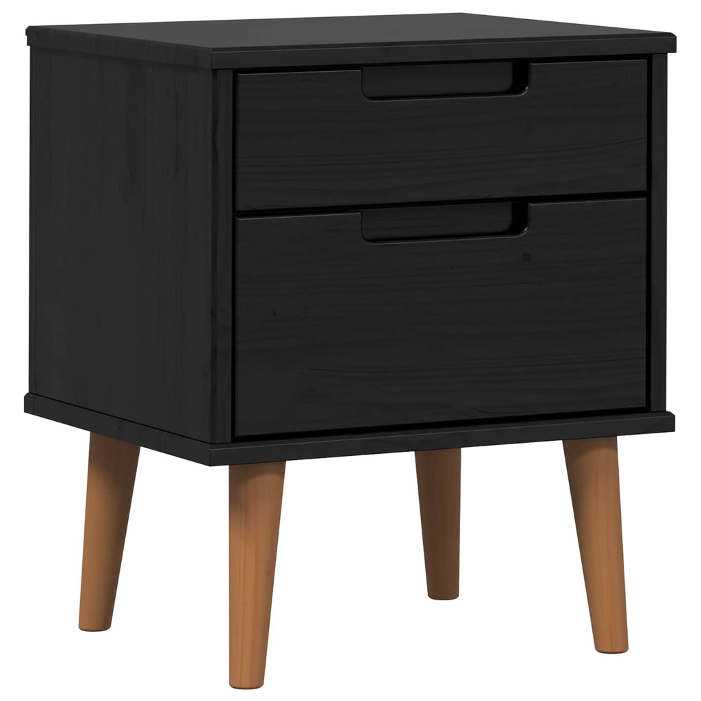 vidaXL Szafka Nocna MOLDE Czarny 40 x 35 x 48 cm Lite drewno sosnowe