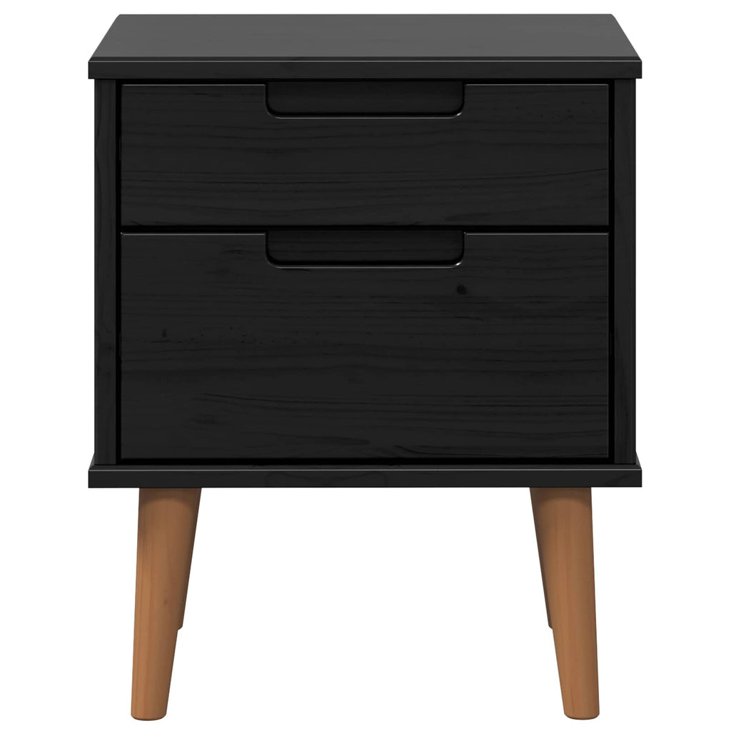 vidaXL Szafka Nocna MOLDE Czarny 40 x 35 x 48 cm Lite drewno sosnowe