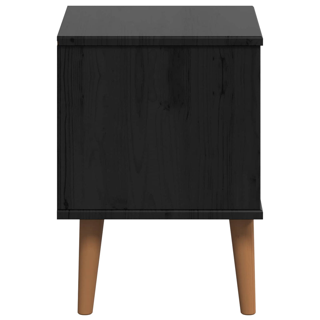 vidaXL Szafka Nocna MOLDE Czarny 40 x 35 x 48 cm Lite drewno sosnowe