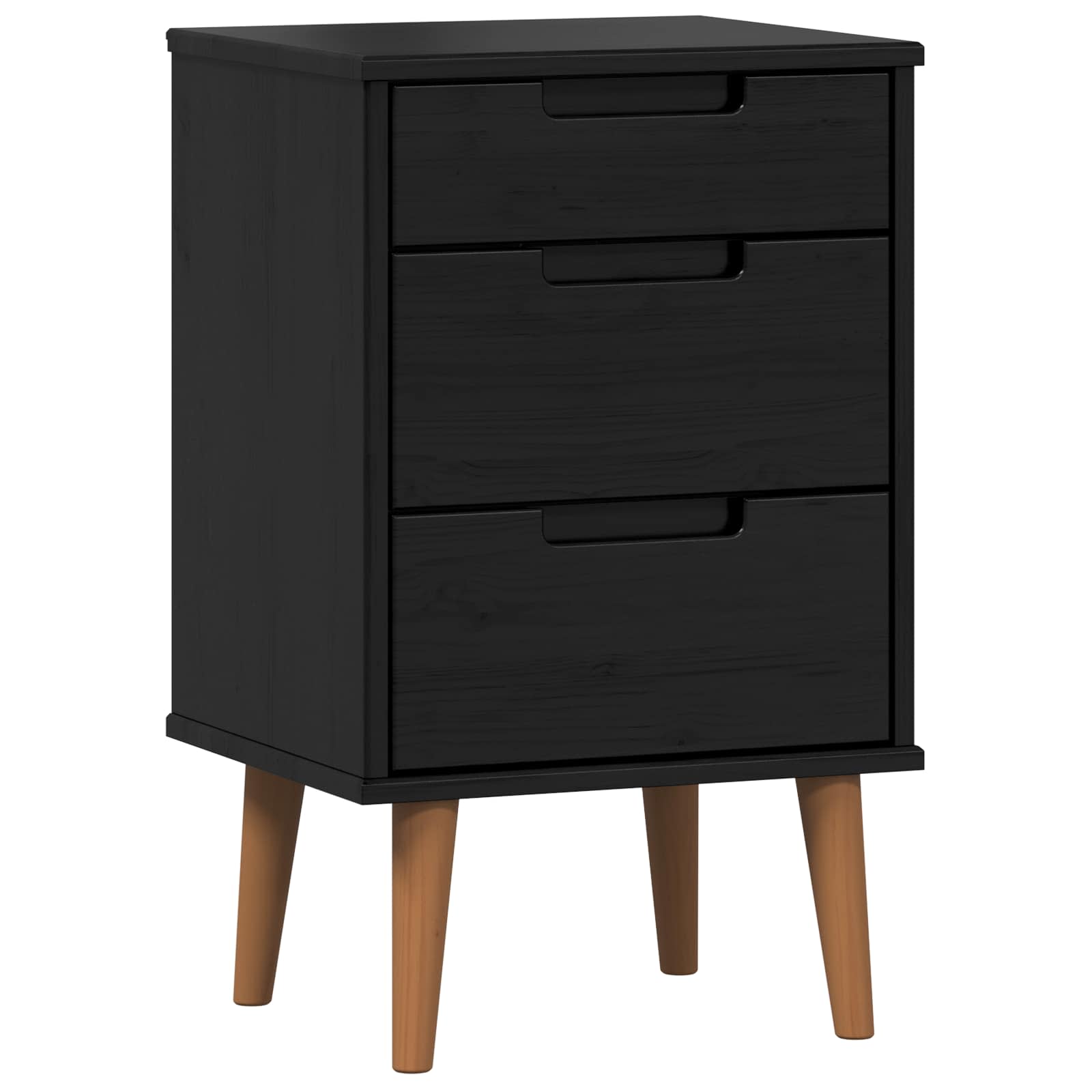 vidaXL Szafka Nocna MOLDE Czarny 40 x 35 x 65 cm Lite drewno sosnowe