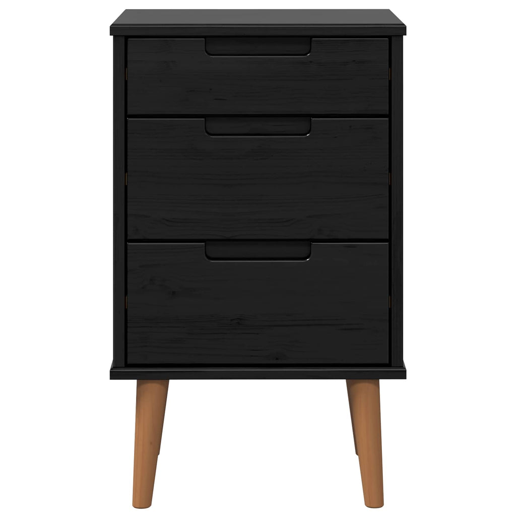 vidaXL Szafka Nocna MOLDE Czarny 40 x 35 x 65 cm Lite drewno sosnowe