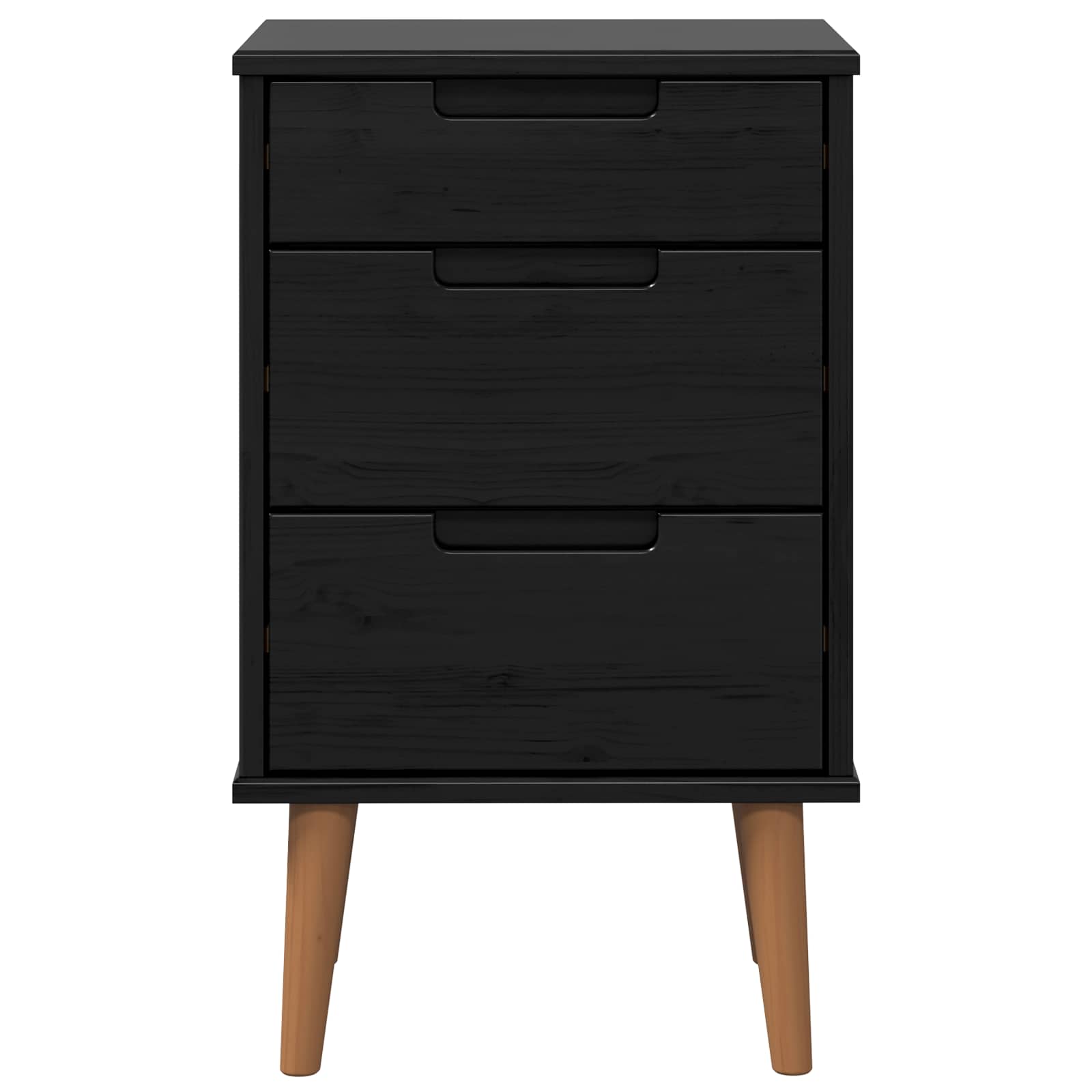 vidaXL Szafka Nocna MOLDE Czarny 40 x 35 x 65 cm Lite drewno sosnowe