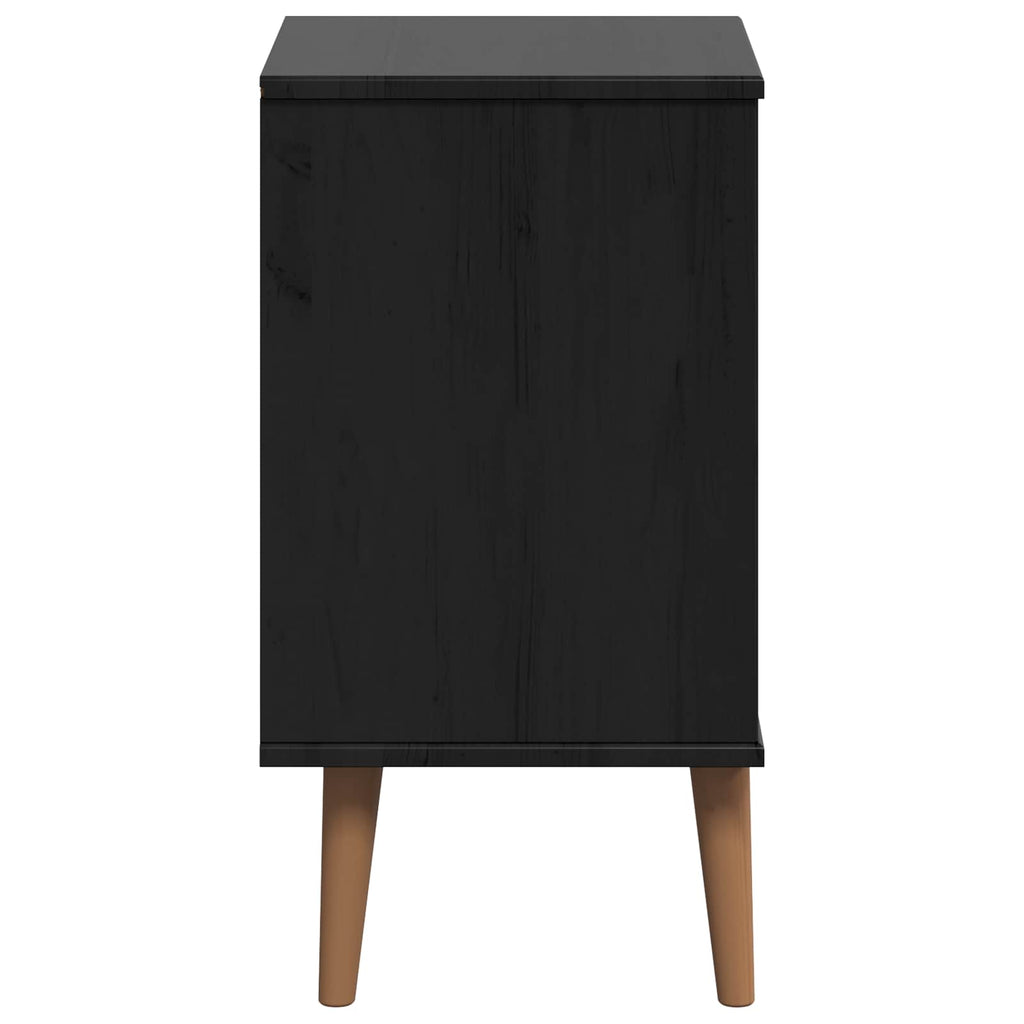 vidaXL Szafka Nocna MOLDE Czarny 40 x 35 x 65 cm Lite drewno sosnowe