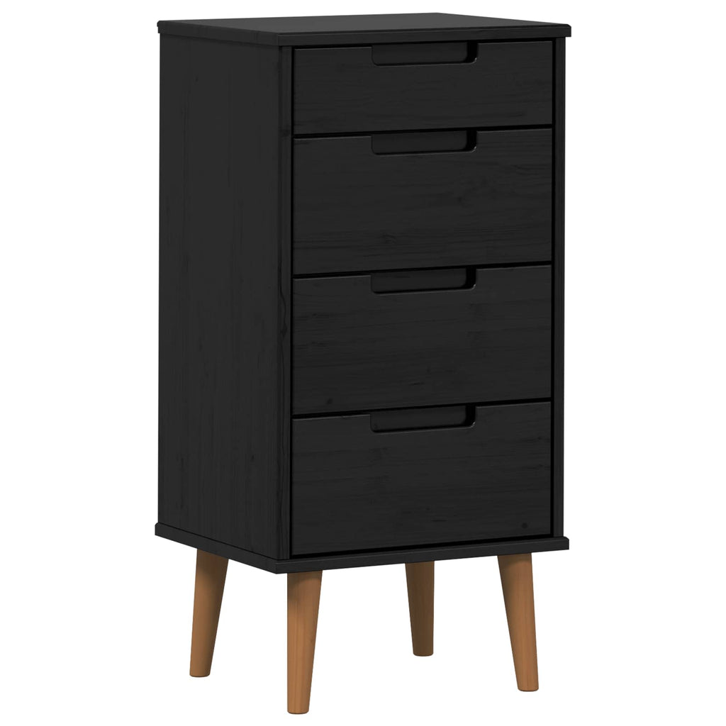 vidaXL Komoda z szufladami MOLDE Czarny 40 x 35 x 82 cm