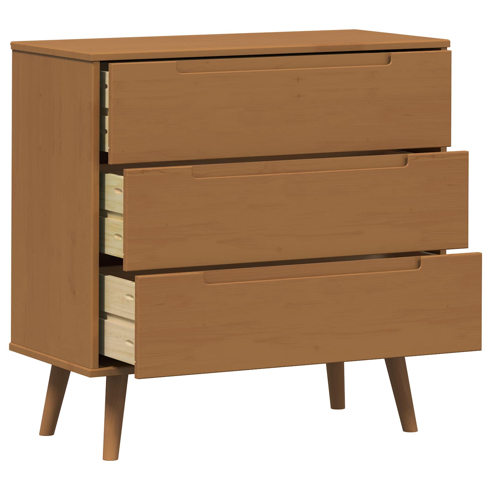 vidaXL Komoda z szufladami MOLDE Karmel 80 x 40 x 80 cm