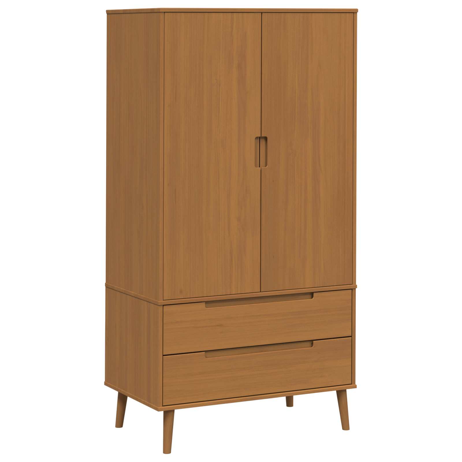 vidaXL Garderoba MOLDE Karmel 90 x 55 x 175 cm Lite drewno sosnowe