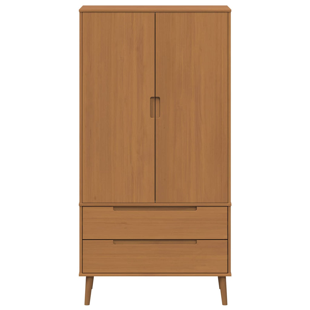 vidaXL Garderoba MOLDE Karmel 90 x 55 x 175 cm Lite drewno sosnowe